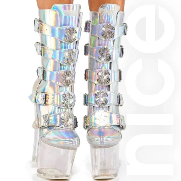 YRU HUSTLER XTRA HOLOGRAPHIC VIP PLATFORM BOOTS - SD - Picture 2 of 4